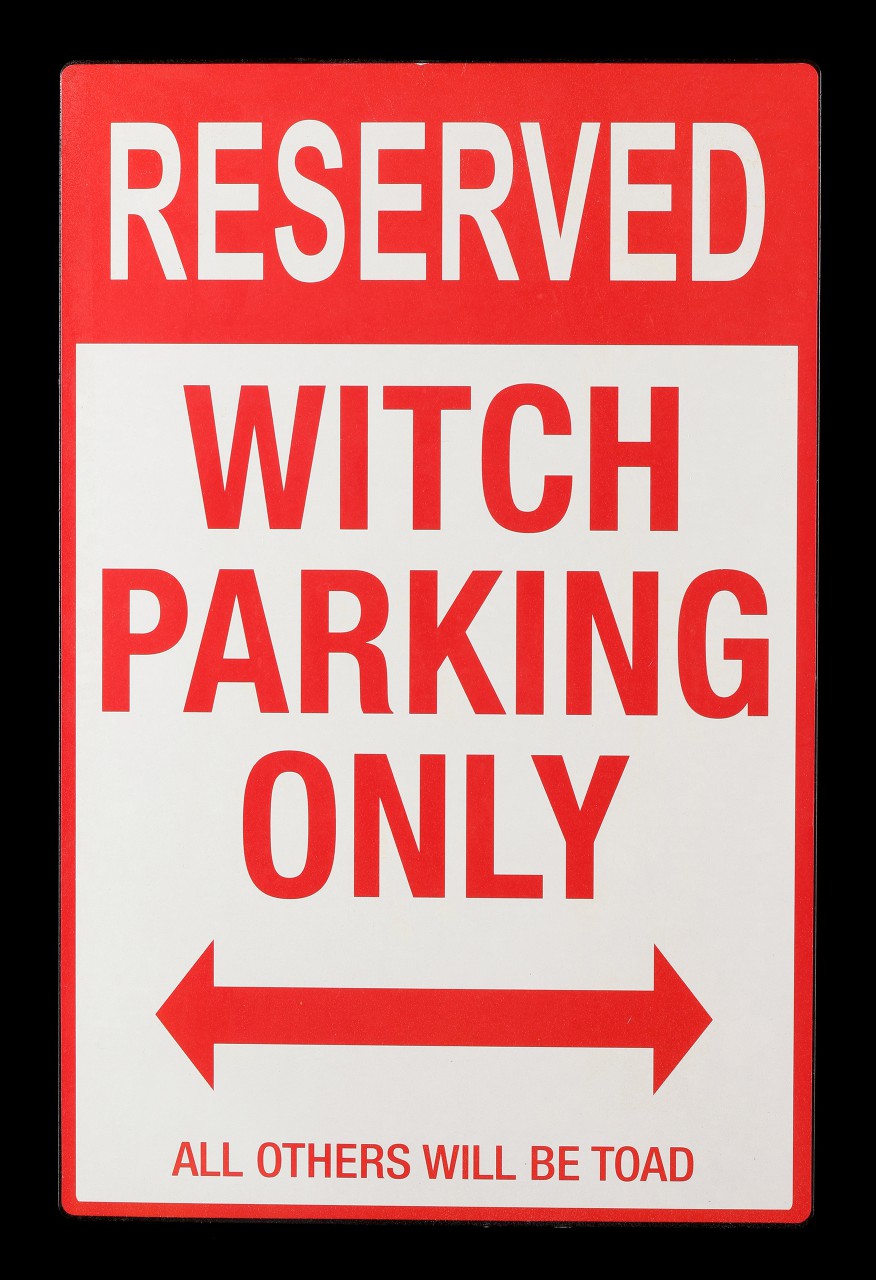 Metall Schild - Witch Parking