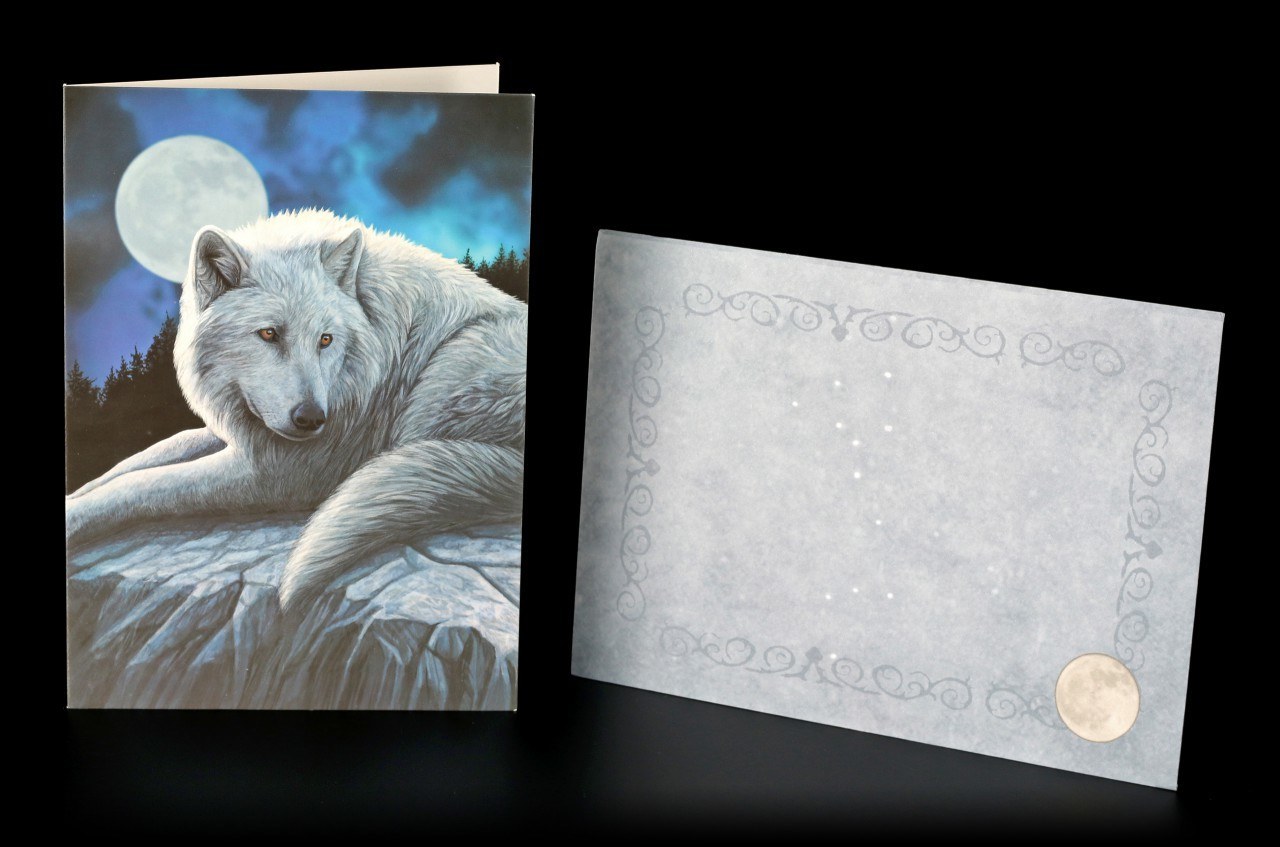 Grußkarte mit Wolf - Guardian of the North inkl. Umschlag