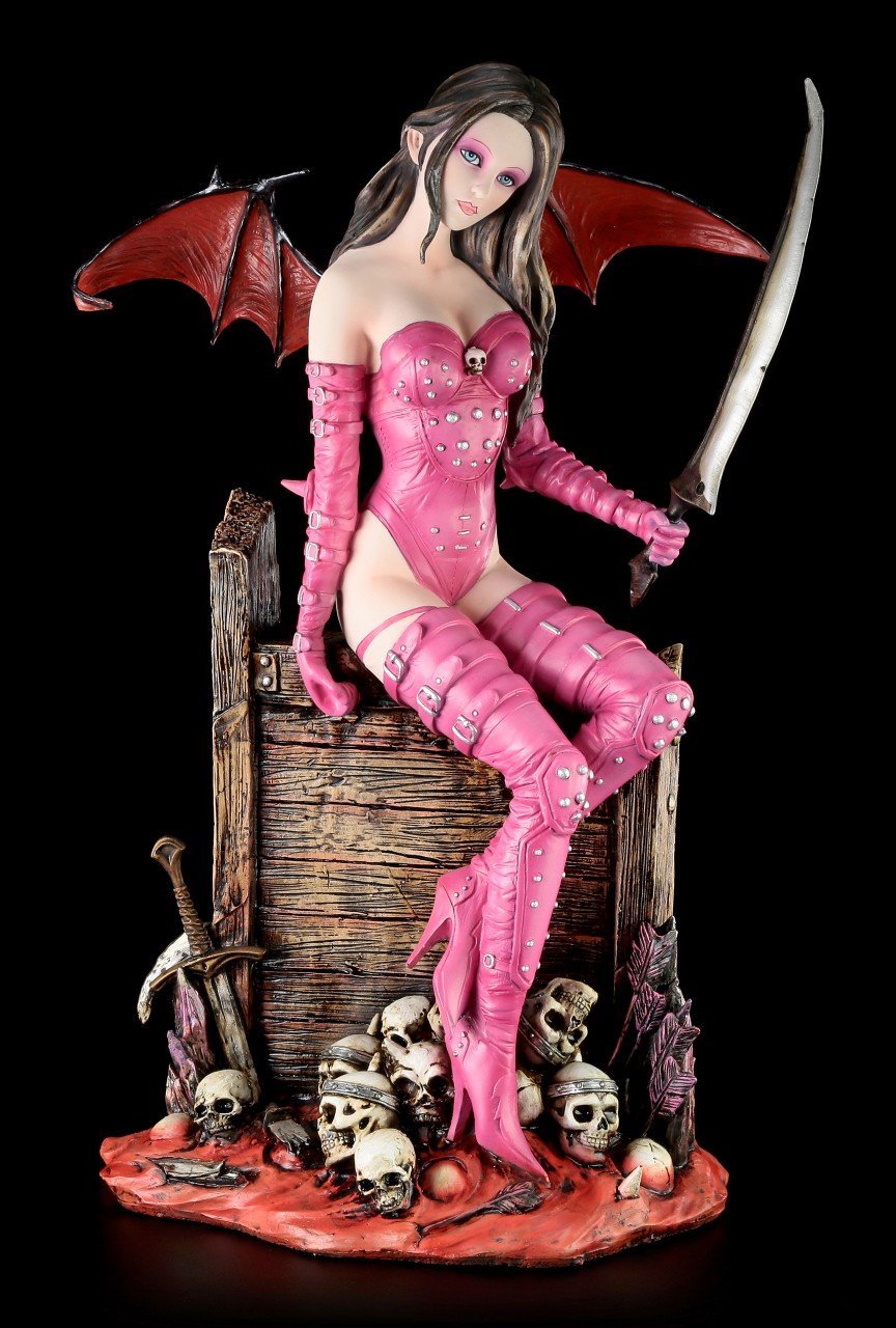 Dark Angel Figur - Nieten Outfit und Schädel