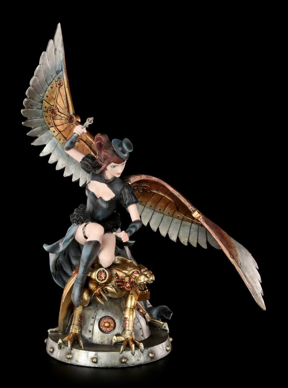 Steampunk Figurine - Lady Angel with Panther