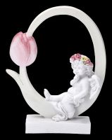 Angel Figurine - Putto with Tulip