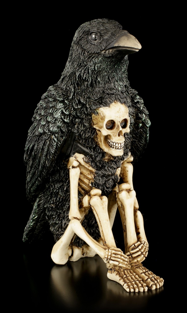 Totem - Skelett Figur mit Rabe