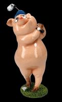 Funny Pigs Figurine Playing Golf