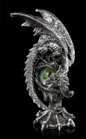 Dragon Figurine with Eye in Emerald