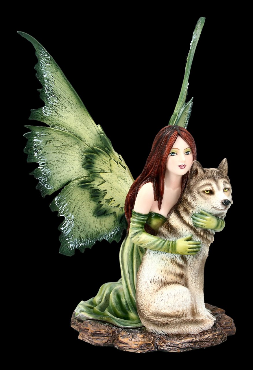 Fairy Figurine - Sina with Wolf