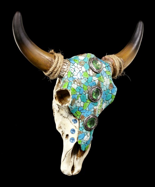 Wall Ornament - Cattle Skull with Mosaic