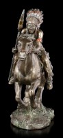 Indianer Figur - Krieger auf Pferd mit Speer