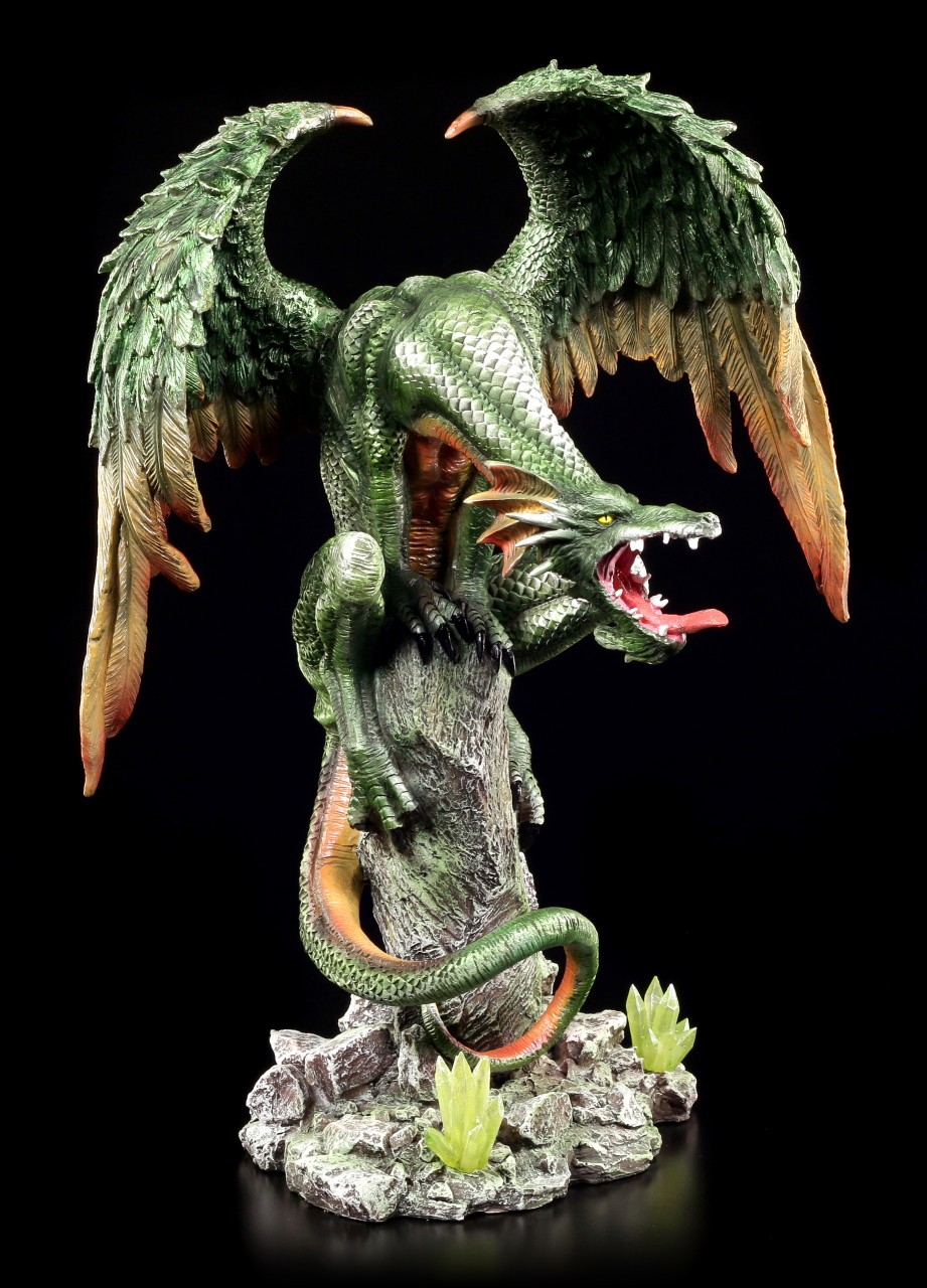 Drachen Figur - Green Wings auf Fels