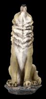 Wolf Figur groß - Grau heulend