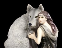 Anne Stokes Figurine with Wolf - Soul Bond