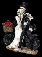Skelett Figuren - Brautpaar mit Fahrrad