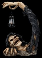 Sensenmann Figur - Reaper entsteigt Grab mit Laterne