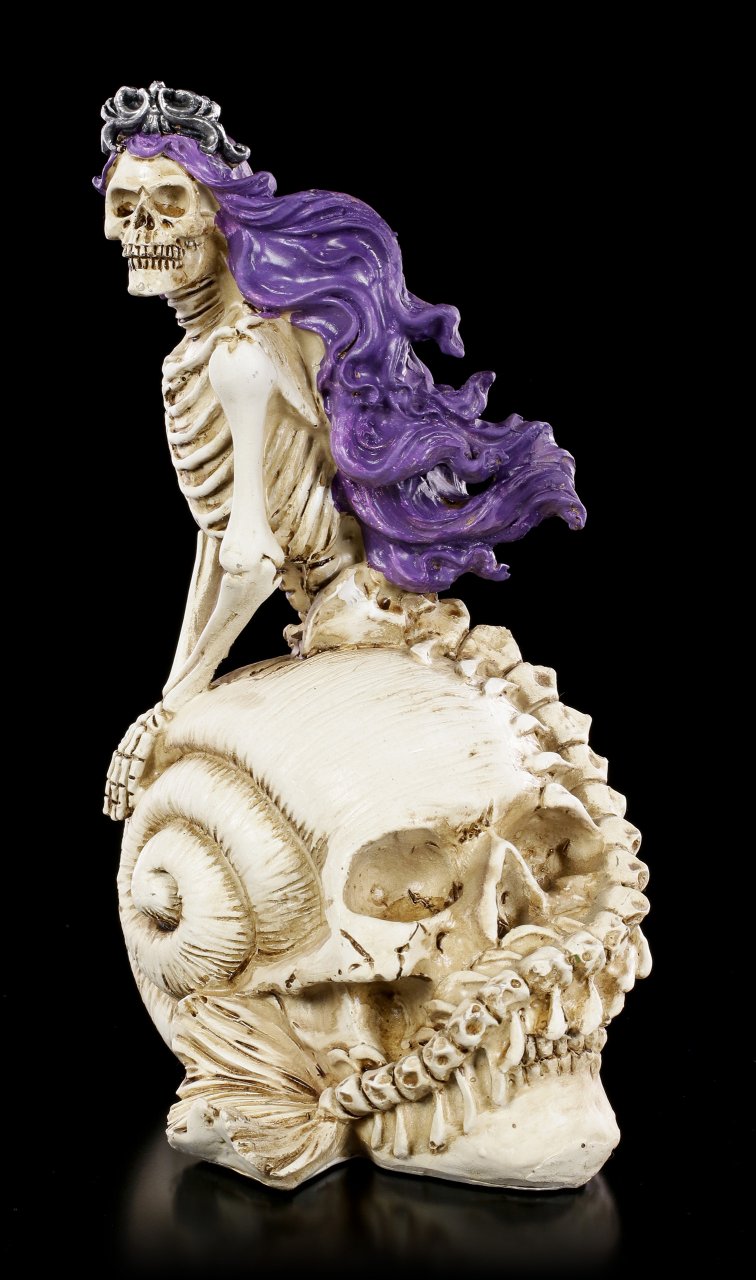 Skeleton Figurine - Mermaid sitting on Skull