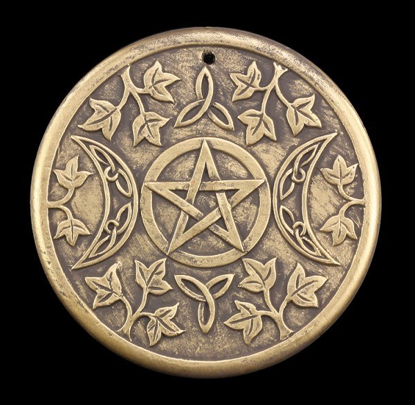 Wandrelief Wicca - Triple Moon aus Terrakotta