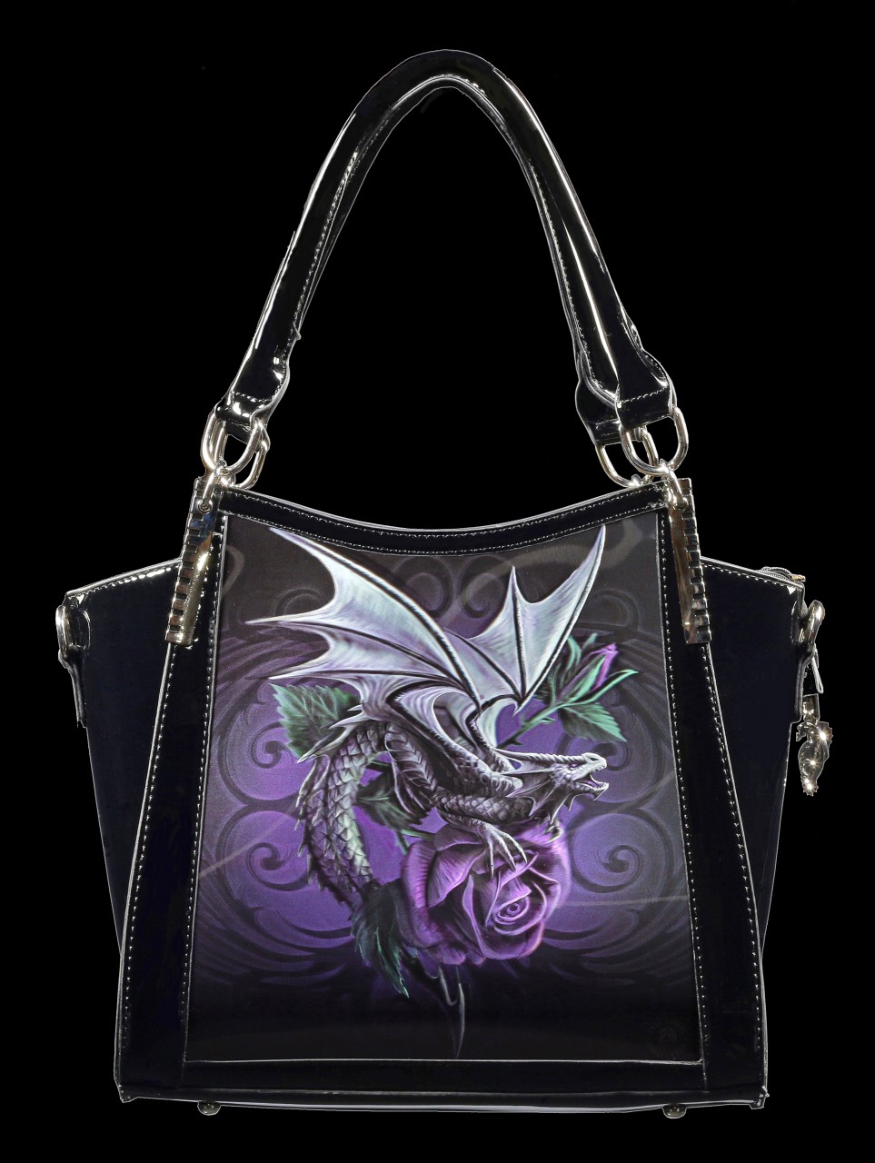 Lack Handtasche mit 3D Motiv - Dragon Beauty