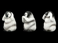 Drei weise Pinguin Figuren - Nichts Böses