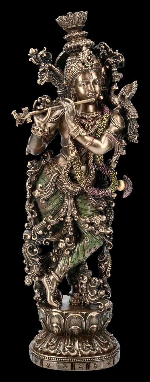 Krishna Figurine with Bamboo Flute Bansuri