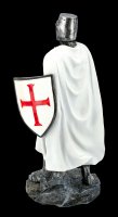 White Templar Knight Figurine with Shield and Sword