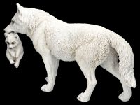 Wolf Figurine - Mother Carrying Pup