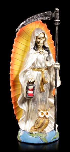 Reaper Figur Schutzpatron Mexiko Heiligenschein Glück Santa Muerte schwarz 