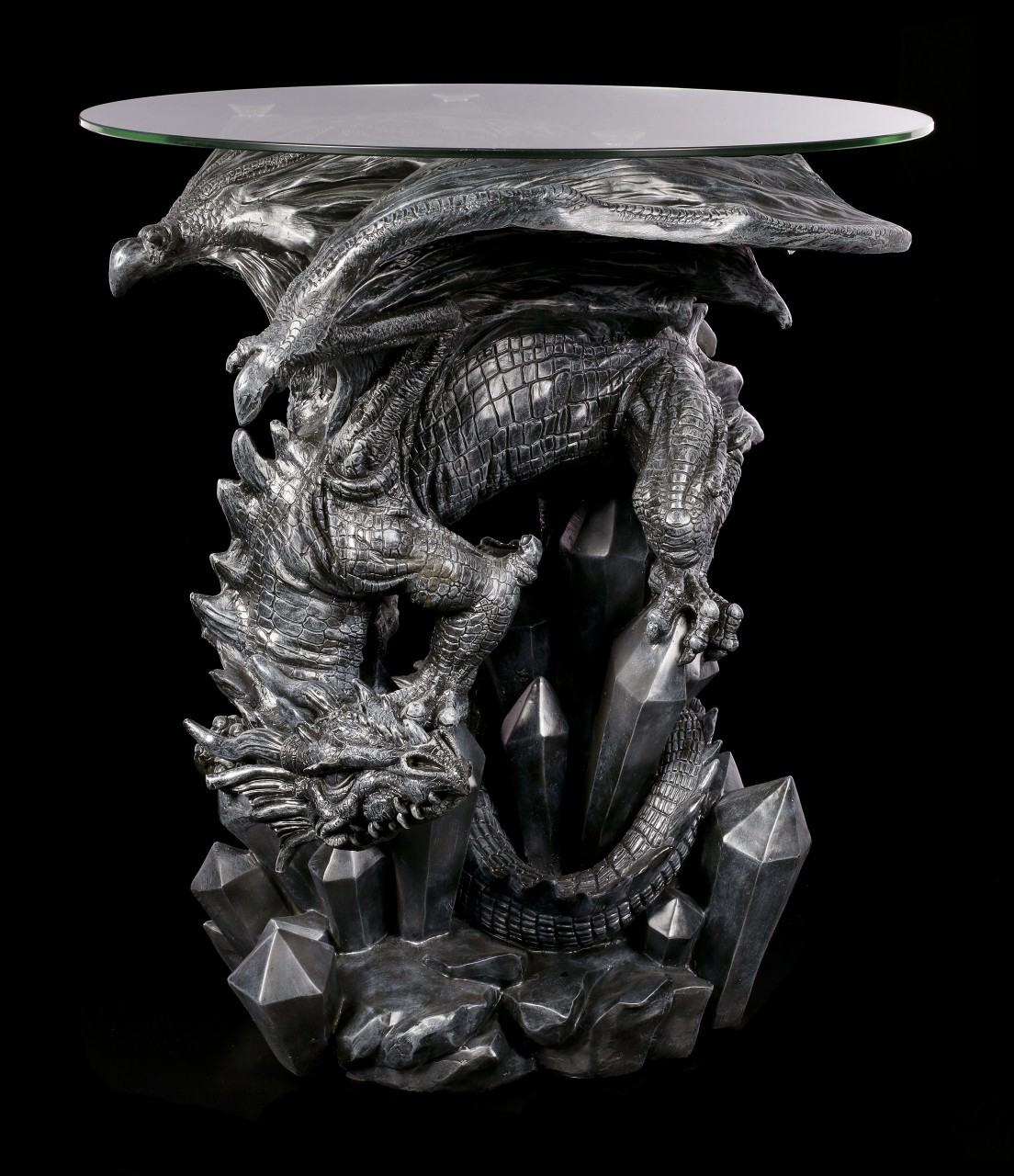 Dragon Table with Glass Plate - Dark Cave