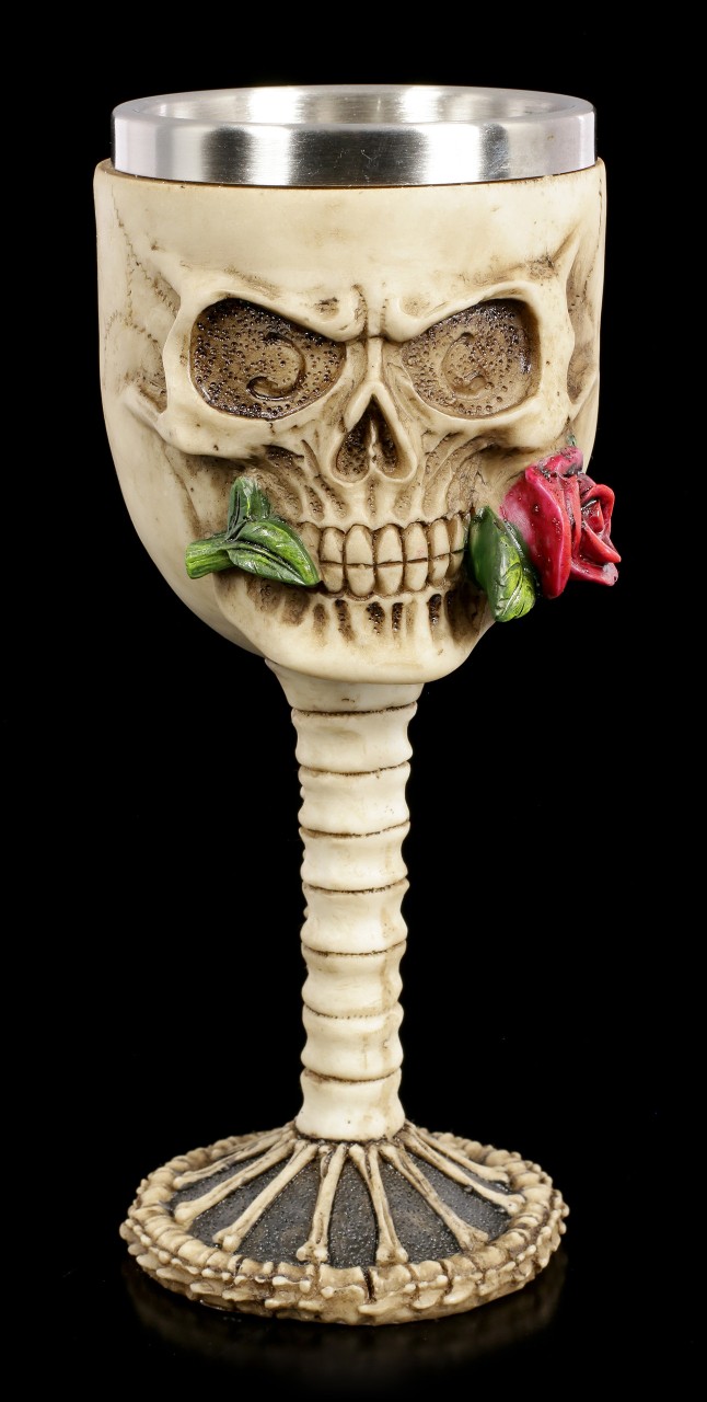 Skull Goblet - Rose from the Dead - red