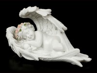 Weiße schlafende Engel Figuren - 2er Set