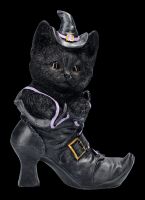 Cat Figurine In Witch&#39;s Boot - Mischievous Familiar