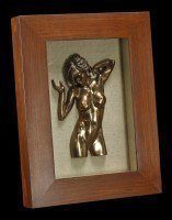 Wall Plaque - Nude Woman in Wooden Frame