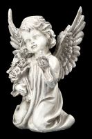 Graveyard Angel Figurine with Bird and Flower
