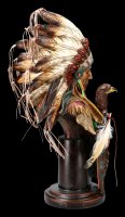 Indian Figurine - Chief Bust with Eagle Sceptre