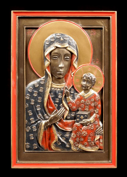 Wandrelief Ikone - Schwarze Madonna von Tschenstochau
