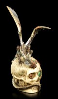 Steampunk Drachen Figur auf Totenkopf