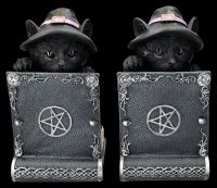 Buchstützen Set - Schwarze Hexenkatzen