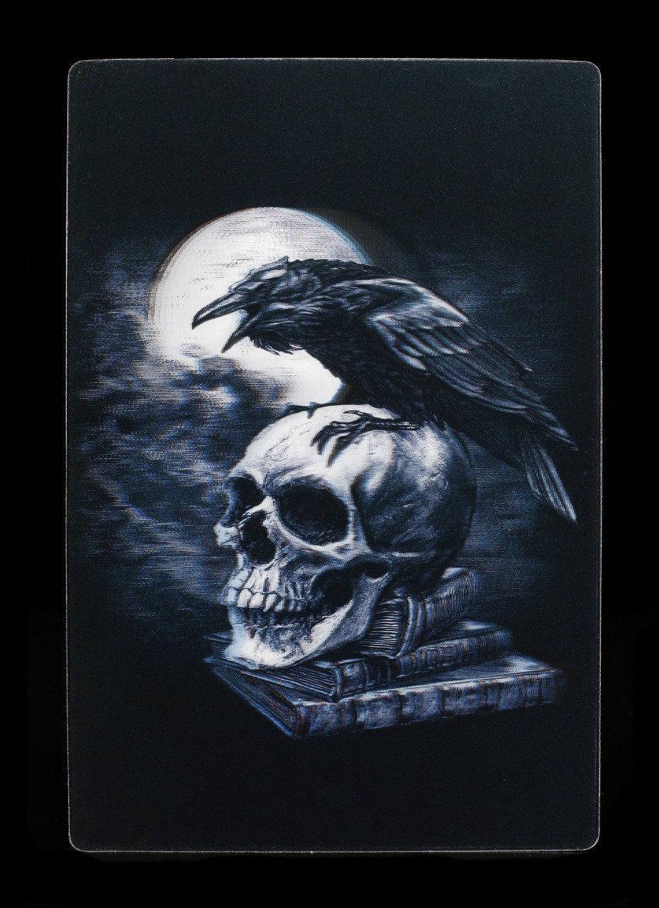 set of 3 3D Lenticular Alchemy Skull Postcards 