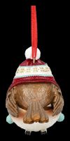 Rotkehlchen Hängeornament - Wintermütze