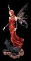 Fairy Figurine - Mysta with Black Wolf