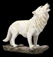 Winter Wolf Figurine - White and Howling
