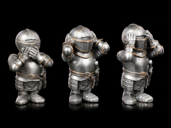 Three little Knight Figurines - No Evil