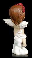 Cherub Figur - Kleiner Engel mit Blumenstrauß