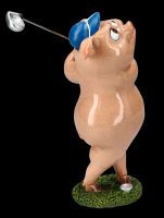 Funny Pigs Figurine Playing Golf