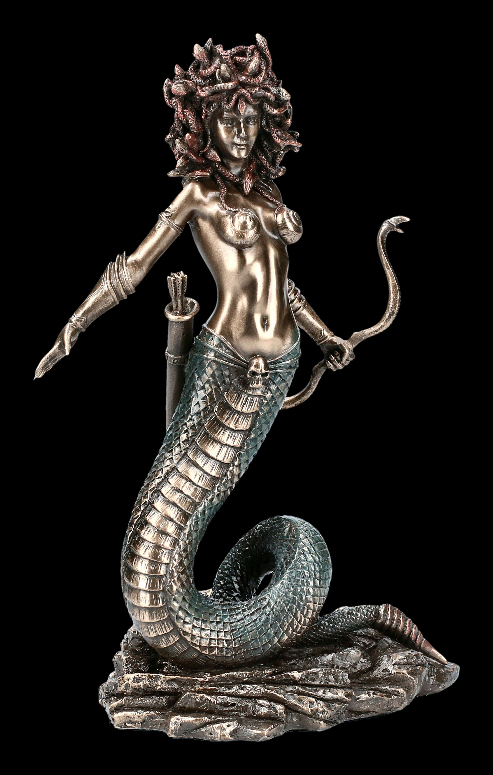 Mit Bogen und Pfeilköcher griechische Göttin Gorgone Medusa Figur Veronese 