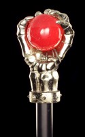 Swaggering Cane with red Ball - Bone Hand