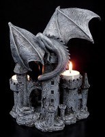 Dragon Tealightholder - Dragon on Castle