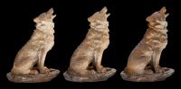 Wolf Figurines - Sitting Howling Set of 3