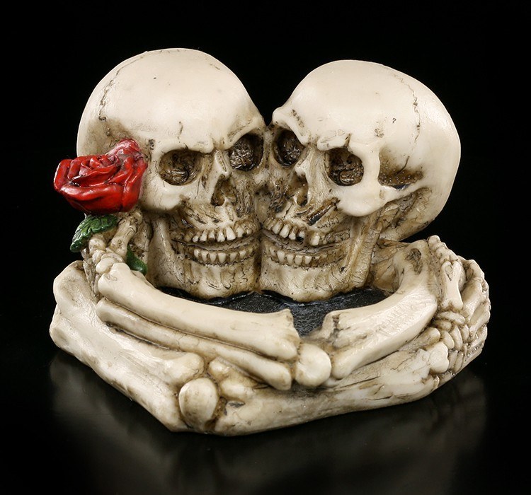Totenkopf Aschenbecher - Verliebte Skelette