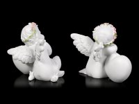 Angel Figurines - Cherubs with Heart - Set of 2