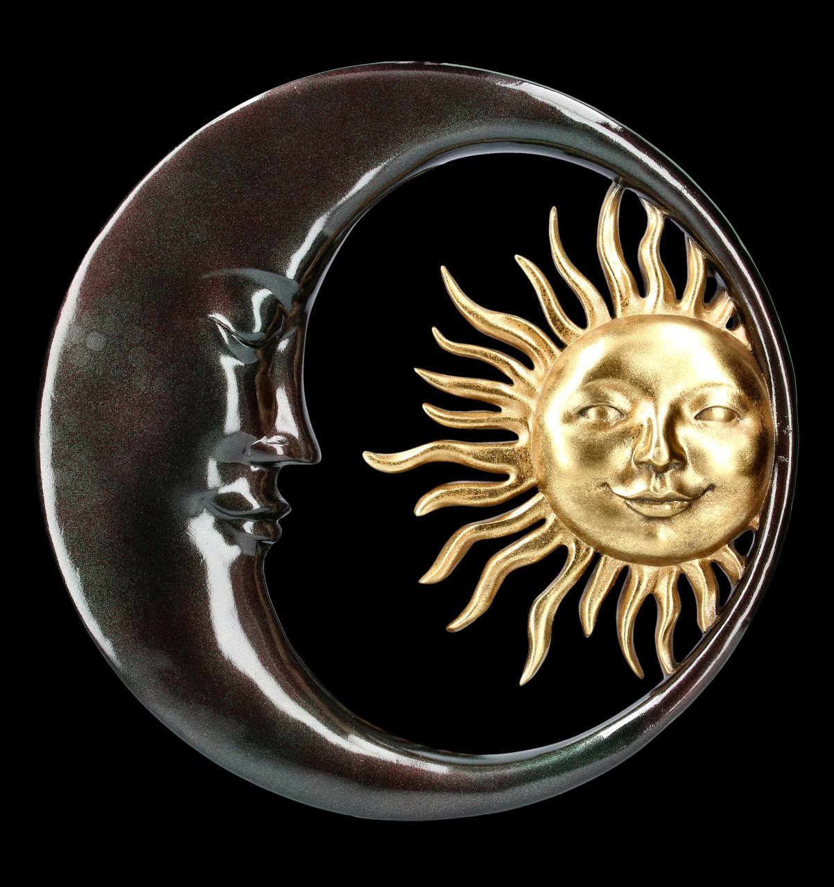 Wall Plaque - Sun and Moon - Celestial Bodies