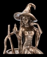 Hexen Figur - Hexe sitzt auf Kessel