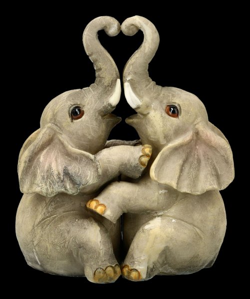 Elephant Embrace Figurines Set